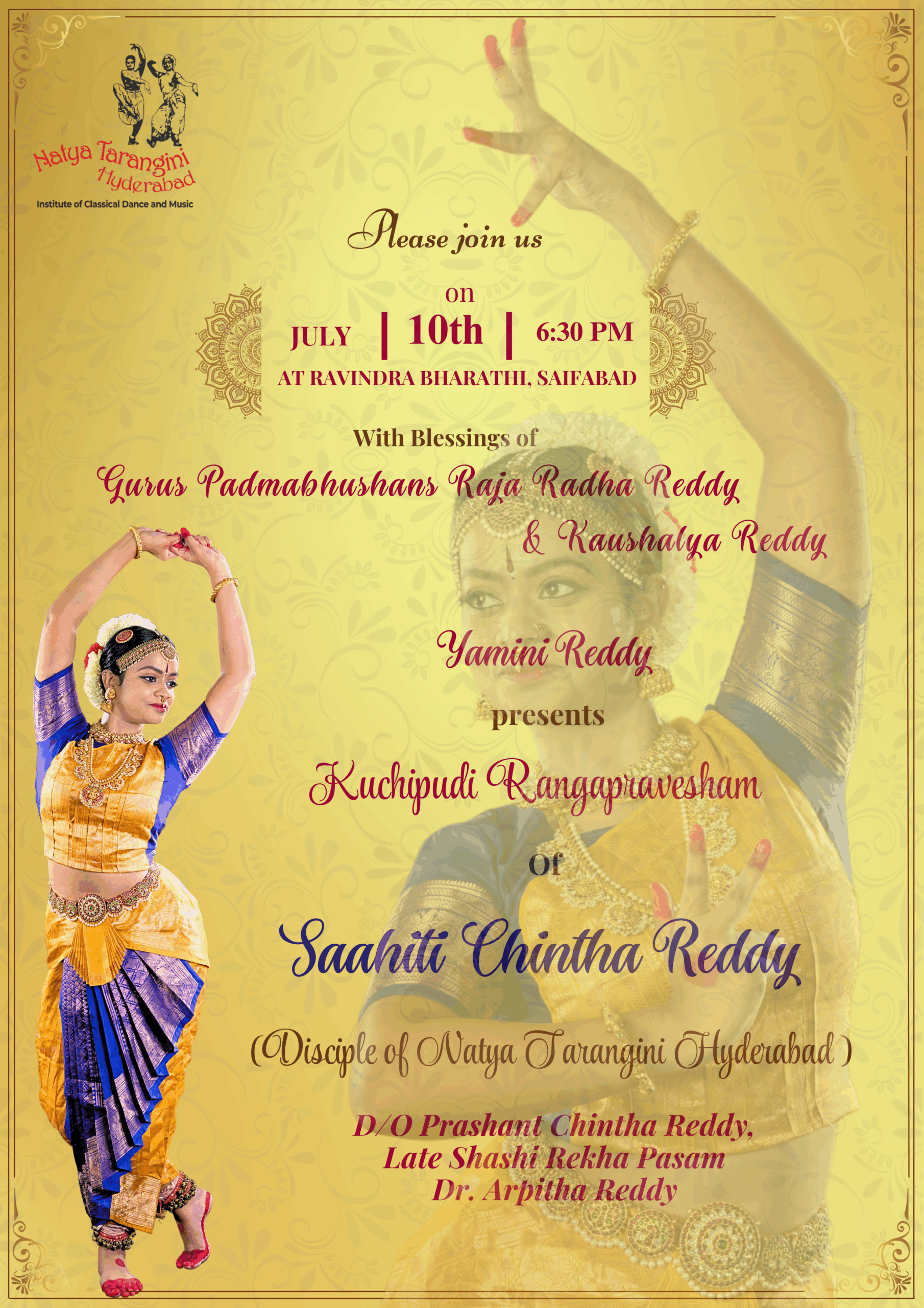 Saahithi Chintha Reddy (KUCHIPUDI RANGAPRAVESHAM)
